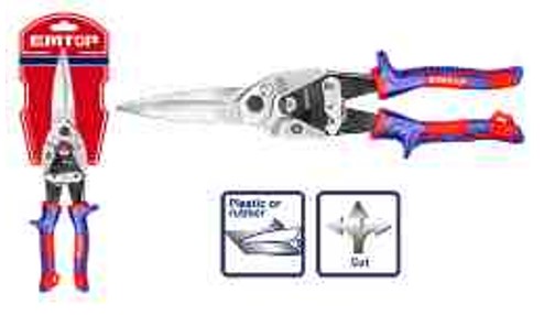 3 Pcs Aviation Snip Set, Left/Straight/Right, 250mm, Carbon Steel ≤1.2mm